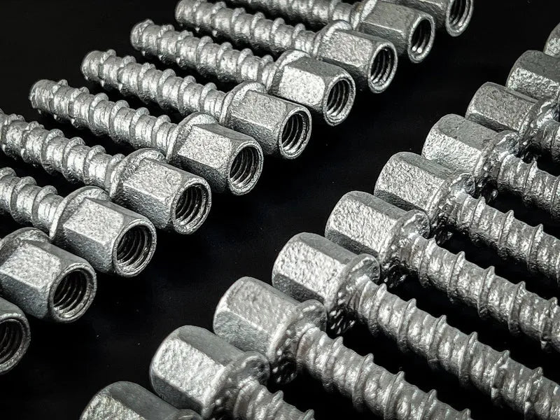 Thunderbolt Pro Rod Hangers arranged in two rows as a display image.