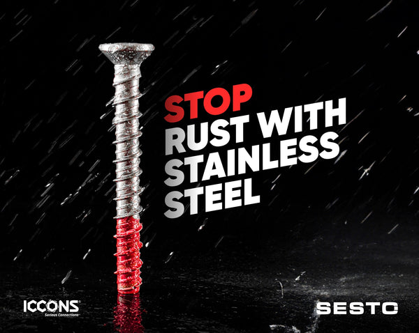 ICCONS Stainless Screwbolt Promotional graphic.
