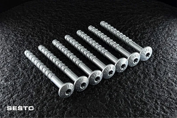 ICCONS Thunderbolt Pro Truss head screws arranged in a row. 