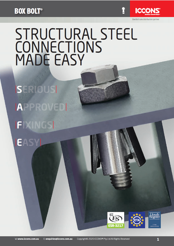 ICCONS Box Bolt Catalogue Cover Page