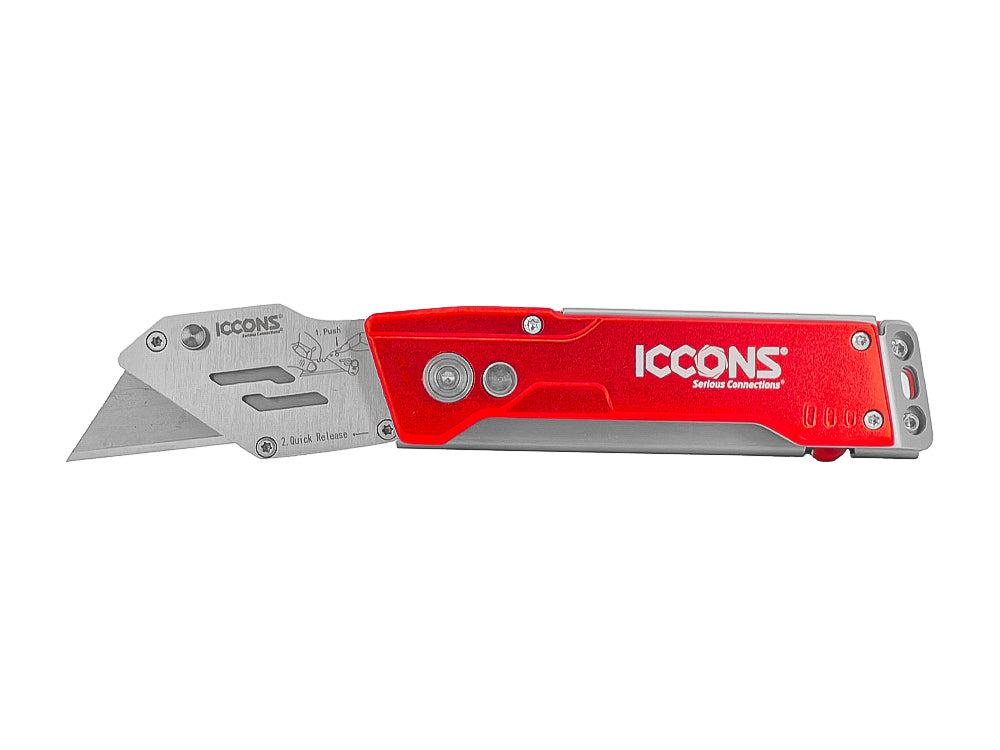 ICCONS utility knife in unfolded position. 