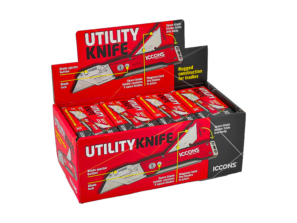 ICCONS Utility knife in store carton. 