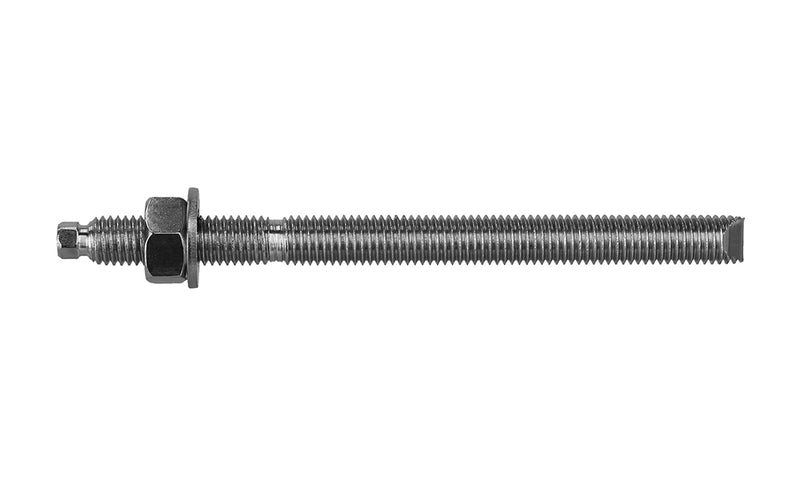 CPS12160SS is a chisel point stud made from stainless steel. it is threaded and made for use with a concrete adhesive such as epoxy or hybrid