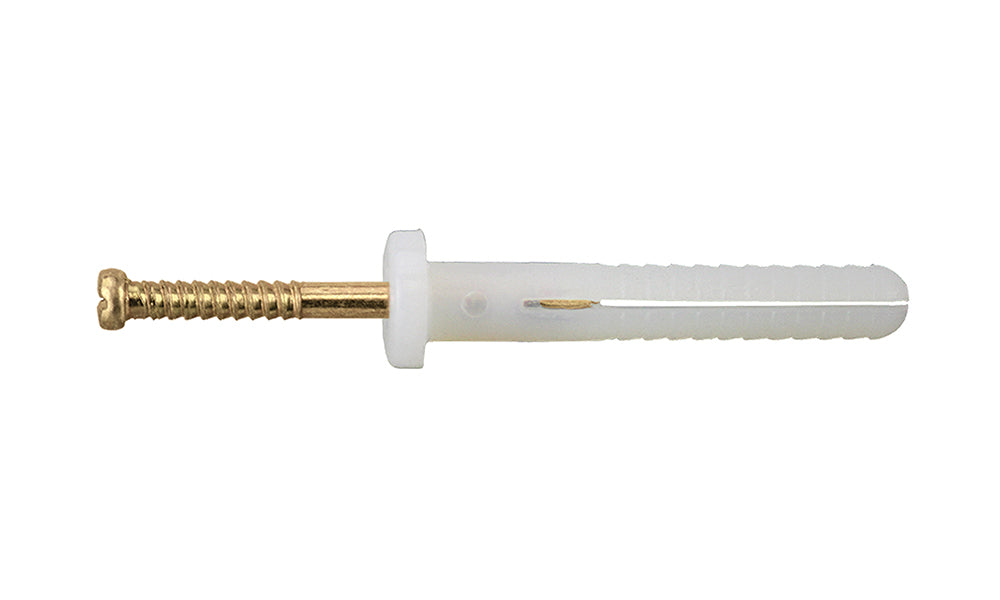 ICCONS Nylon anchor with round head side image finished in zinc. 