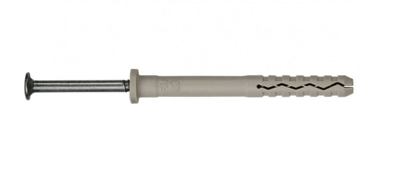 The fruilsider tpp masonry nylon plug with hammer screw is a stainless steel nylon anchor with a removable screw