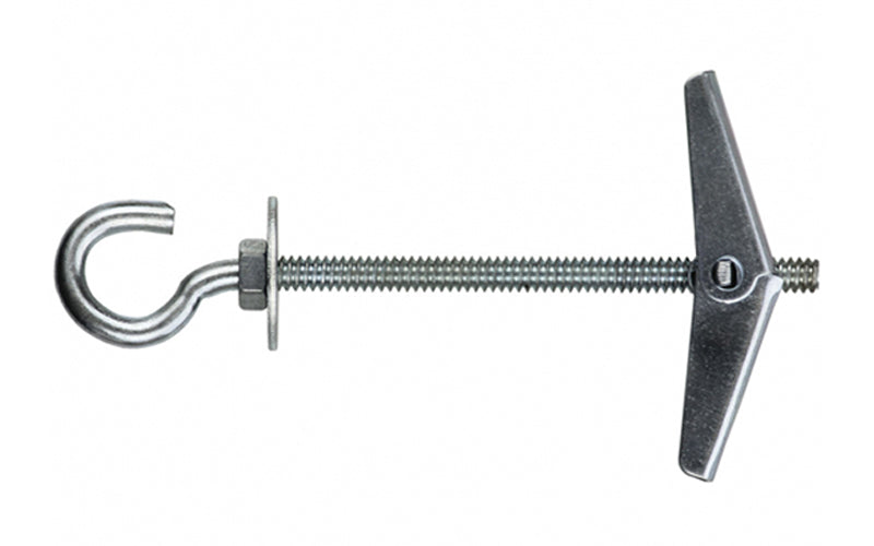 Hooked spring toggle made for fastening to drywall or GIB 